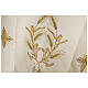 Ivory alb 100% polyester with crosses on sleeve, ears of wheat and zip on the front s2