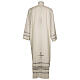 Ivory alb 55% polyester and 45% wool with handmade peahole stitch s4