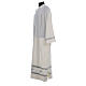 Priest Alb 100% polyester with peahole stitch and front zip in ivory s4