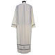 Priest Alb 100% polyester with peahole stitch and front zip in ivory s6