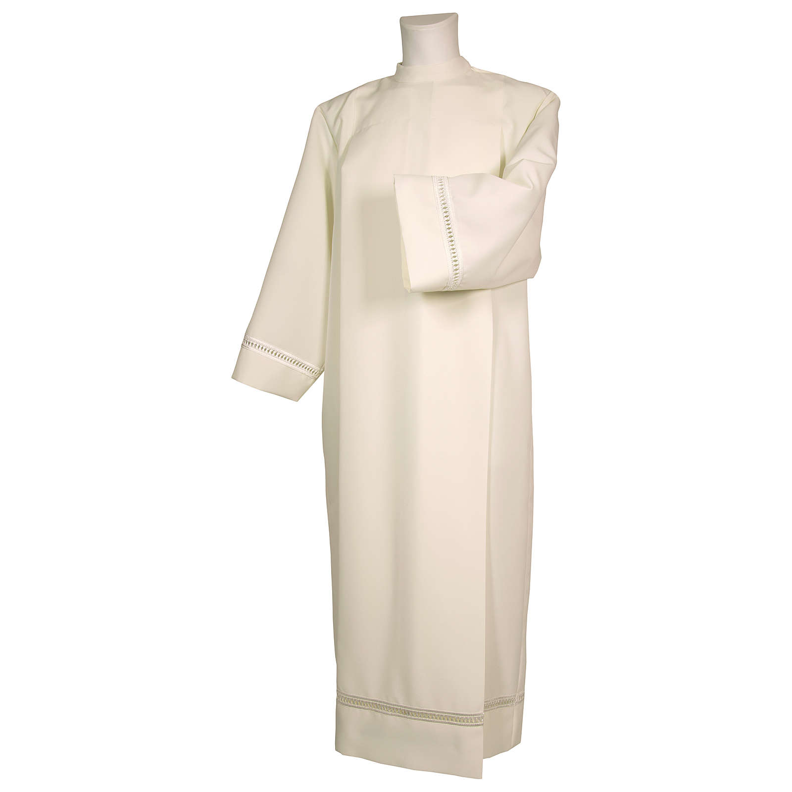 Roman alb in ivory with shoulder zipper and gigliuccio | online sales ...