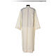 Alb 100% polyester with shoulder zipper and gigliuccio hemstitch, ivory s7