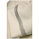 Catholic Alb with silver gigliuccio hemstitch 65% polyester 35% cotton and shoulder zipper, ivory s2