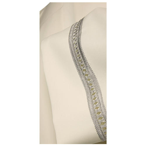 Aube Liturgique Ivoire – Broderie De Jours – 100% Polyester – Taille 160 Cm – Fermeture épaule - 2