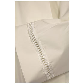 Albs: Alb 65% polyester 35% cotton with zipper on the front and gigliuccio hemstitch, ivory