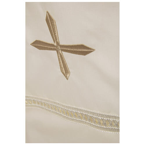 Alb 65% polyester 35% cotton with zipper on the front and gigliuccio hemstitch, ivory 4