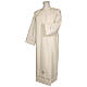 Roman Alb in polyester with zipper on the front and gigliuccio hemstitch, ivory s1