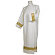 Alb 65% polyester 35% cotton with zipper on the front and golden band, white s1