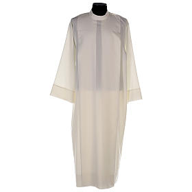 Aubes liturgiques et Surplis: Aube ivoire microfibre 100% polyester fermeture épaule Aubes liturgiques et Surplis: Aube ivoire microfibre 100% polyester fermeture épaule