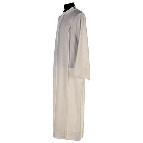 Catholic Alb in polyester with shoulder zipper, ivory