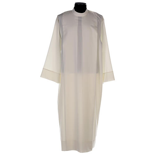 Catholic Alb in polyester with shoulder zipper, ivory 1