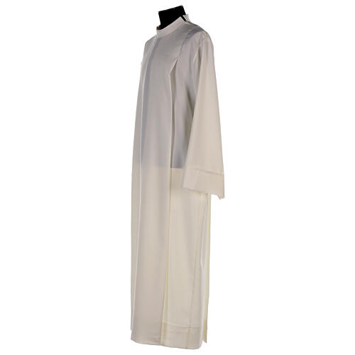 Catholic Alb in polyester with shoulder zipper, ivory 2