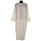 Catholic Alb in polyester with shoulder zipper, ivory s1