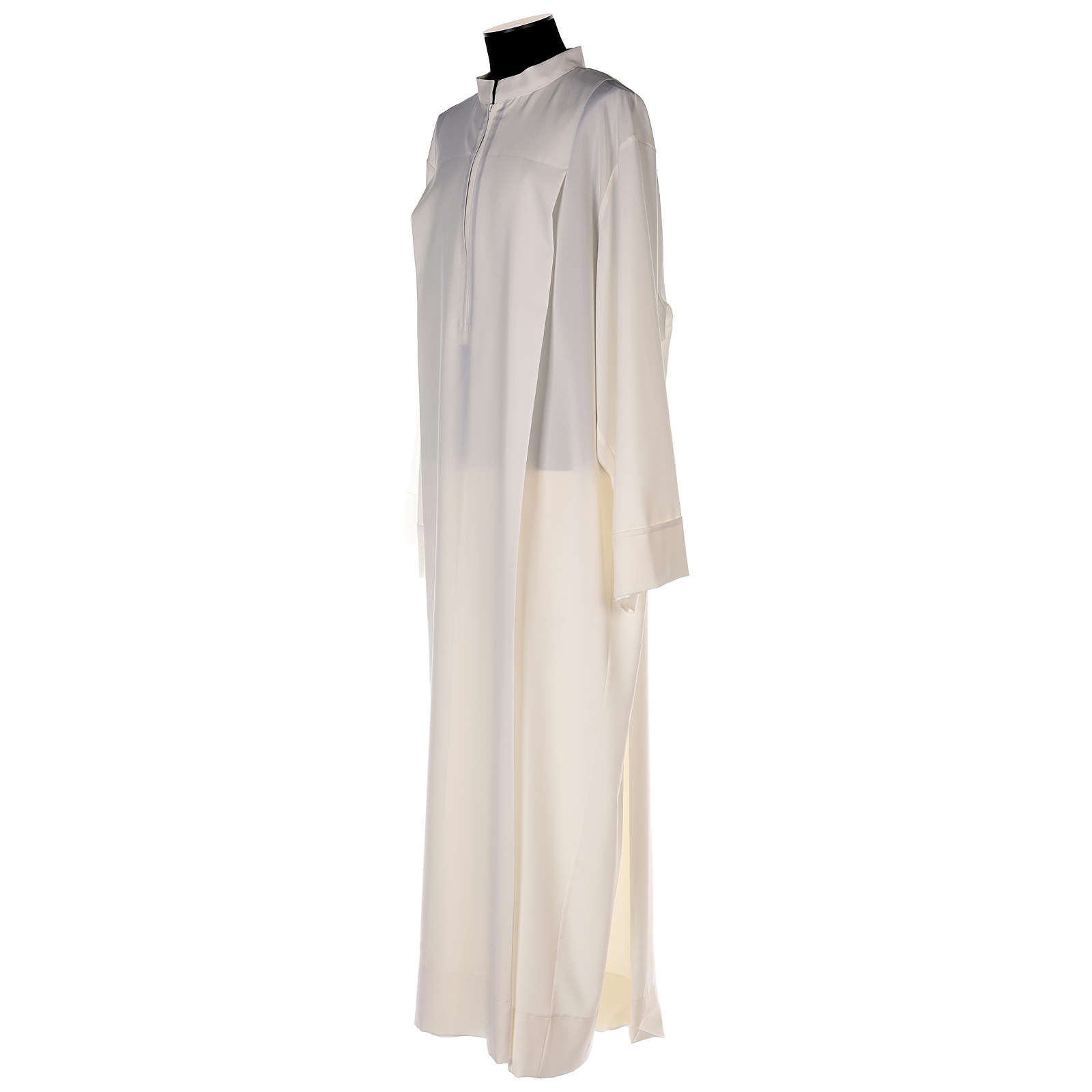 Priest Alb with front zipper in polyester, ivory | online sales on ...