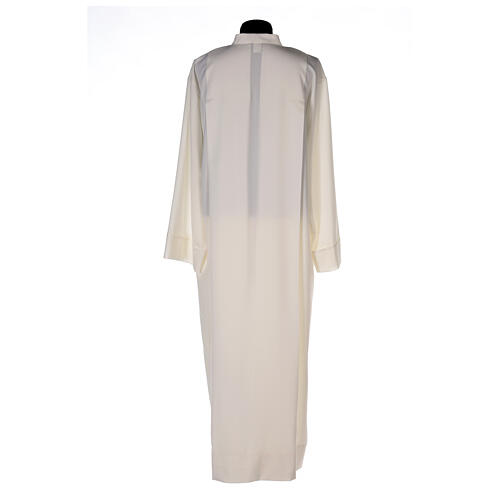 Priest Alb with front zipper in polyester, ivory 5