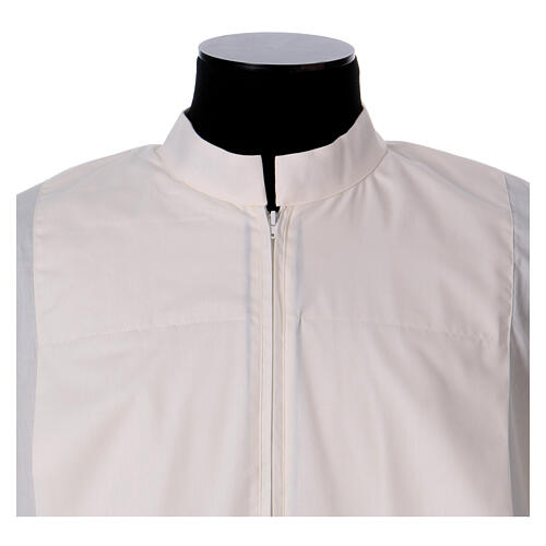 Alb 65% polyester 35% cotton with 2 pleats and zipper on the front, ivory 2