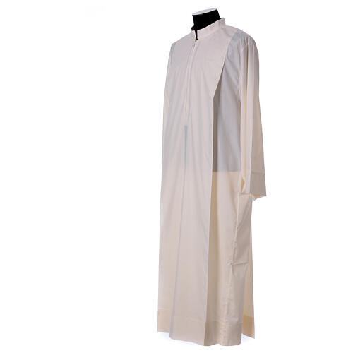 Alb 65% polyester 35% cotton with 2 pleats and zipper on the front, ivory 4