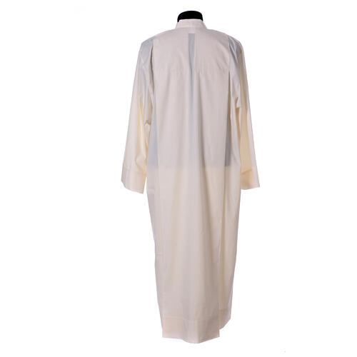 Priest Alb 65% polyester 35% cotton with 2 pleats and zipper on the front, ivory 5
