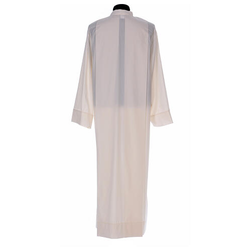 Deacon Alb with 2 pleats and shoulder zipper, 65% polyester 35% cotton, ivory 4