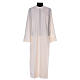 Deacon Alb with 2 pleats and shoulder zipper, 65% polyester 35% cotton, ivory s1
