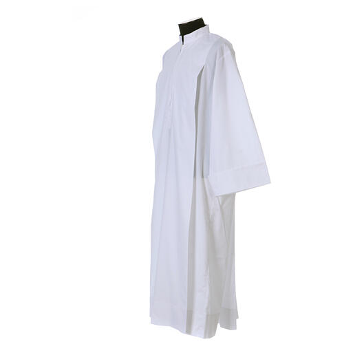 Alb 65% polyester 35% cotton with 2 pleats and zipper on the front, white 4