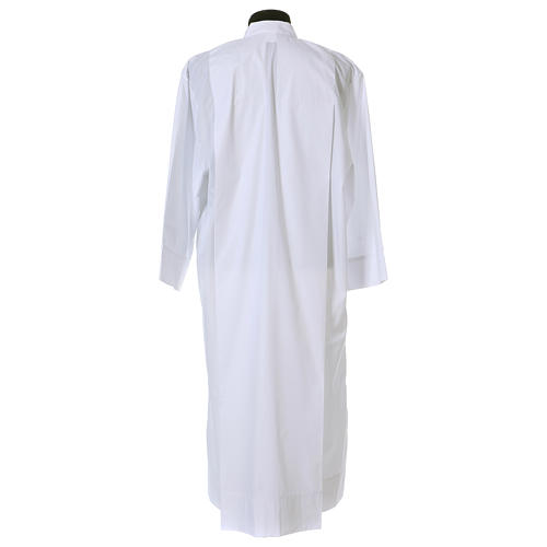 Clerical Alb with 2 pleats and front zipper, 65% polyester 35% cotton 4
