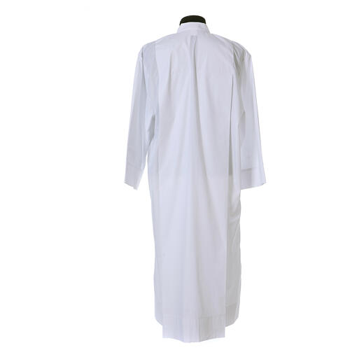 Clerical Alb with 2 pleats and front zipper, 65% polyester 35% cotton 5