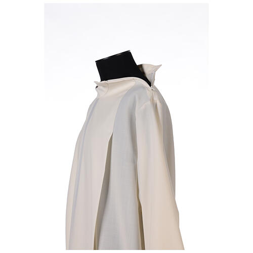 Alb 55% polyester 45% wool with 2 pleats and shoulder zipper, ivory 4