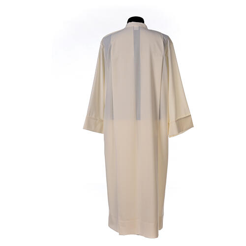 Alb 55% polyester 45% wool with 2 pleats and shoulder zipper, ivory 5