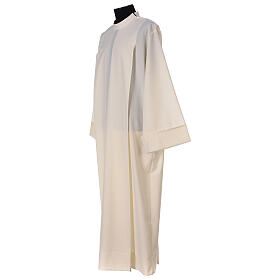 Liturgical Alb 55% polyester 45% wool with shoulder zipper, ivory color