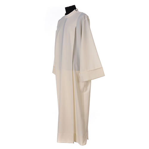 Liturgical Alb 55% polyester 45% wool with shoulder zipper, ivory color 2