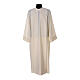 Liturgical Alb 55% polyester 45% wool with shoulder zipper, ivory color s1