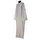 Clergy Alb in polyester with 2 pleats in ivory and shoulder zipper, s2