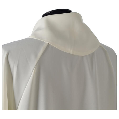 Alb in polyester, flared with fake hood, ivory 4