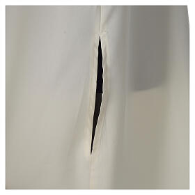 Aube ivoire microfibre polyester évasée avec fausse capuche