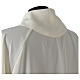 Monastic Alb in ivory in polyester, flared with fake hood s4