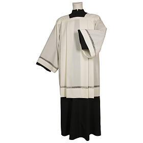 Surplice 55% polyester 45% wool with gigliuccio hemstitch, 4 pleats, ivory