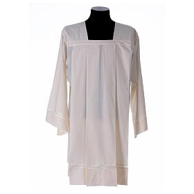 Surplice 65% polyester 35% cotton with gigliuccio hemstitch, 4 pleats, ivory