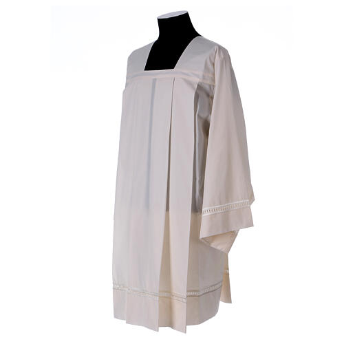 Surplice 65% polyester 35% cotton with gigliuccio hemstitch, 4 pleats, ivory 2