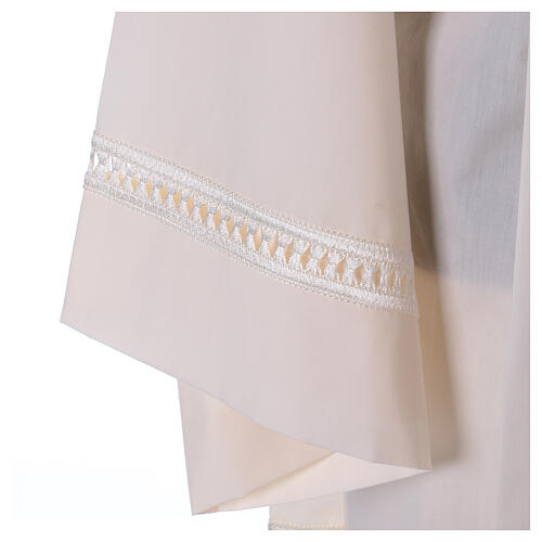 Surplice 65% polyester 35% cotton with gigliuccio hemstitch, 4 pleats, ivory 4