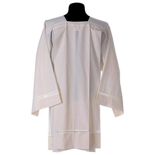 Surplice 65% polyester 35% cotton with gigliuccio hemstitch, 4 pleats, ivory 7