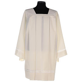 Surplice 100% polyester with gigliuccio hemstitch, 4 pleats, ivory