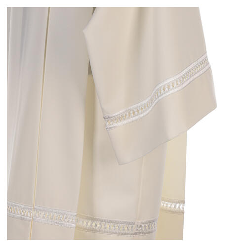 Surplice 100% polyester with gigliuccio hemstitch, 4 pleats, ivory 4