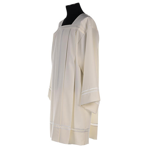 Surplice 100% polyester with gigliuccio hemstitch, 4 pleats, ivory 5