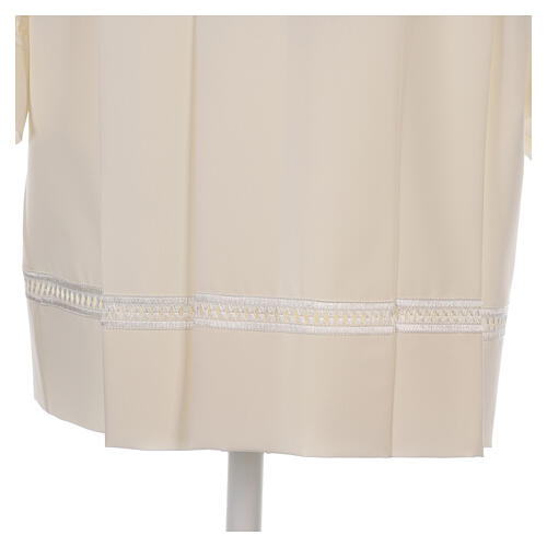 Surplice 100% polyester with gigliuccio hemstitch, 4 pleats, ivory 6