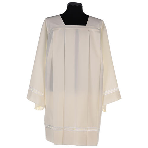 Surplice 100% polyester with gigliuccio hemstitch, 4 pleats, ivory 7