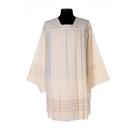 Ivory alb, 55% polyester 45% wool, golden decorations Gamma