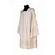 Ivory alb, 55% polyester 45% wool, golden decorations Gamma s4