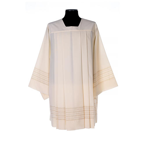 Ivory surplice with golden decorations, 55% polyester 45% wool Gamma 1