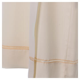Ivory alb, 55% wool 45% polyester, front zipper, hemstitch Gamma